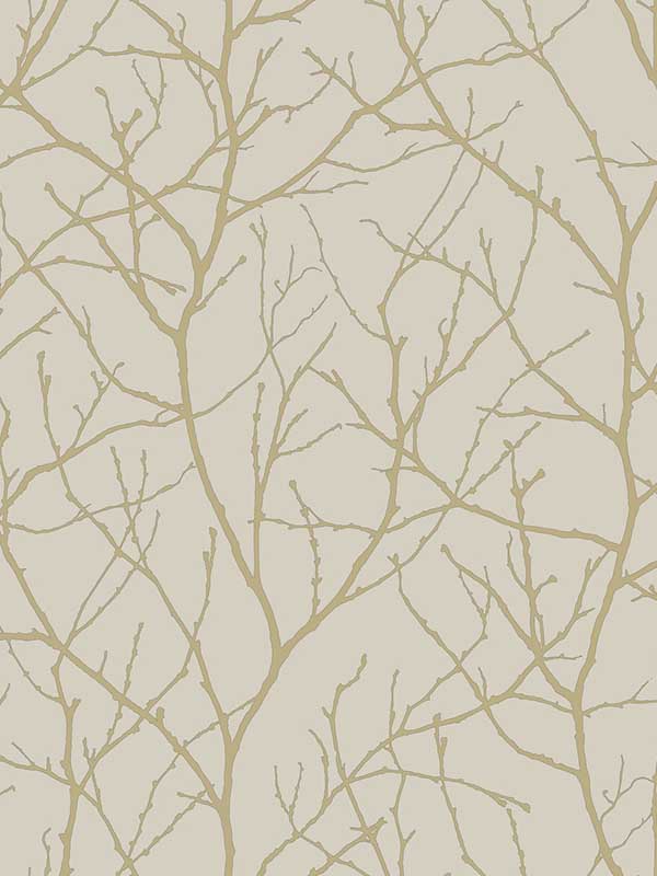 Trees Silhouette fabric in beige and gold color - pattern number MD7122 - by Antonina Vella in the Modern Metals Second Edition collection
