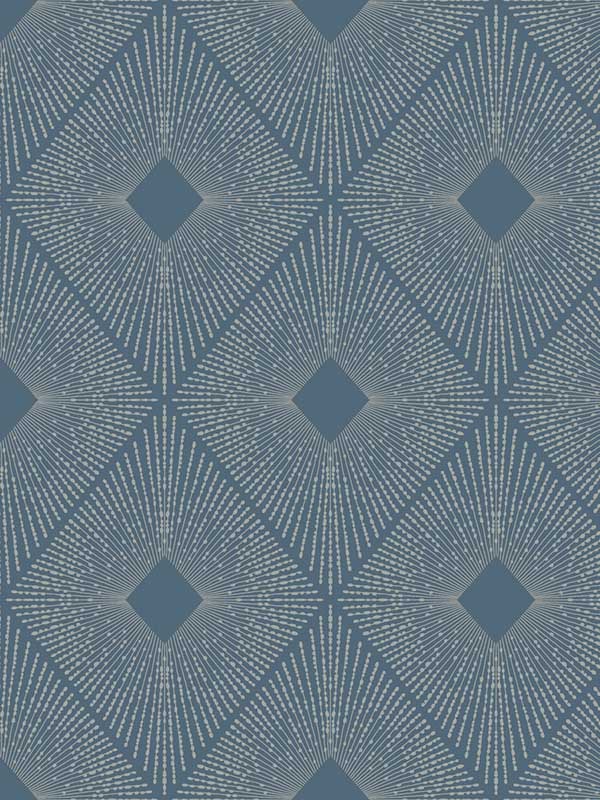 Harlowe fabric in blue and silver color - pattern number MD7131 - by Antonina Vella in the Modern Metals Second Edition collection