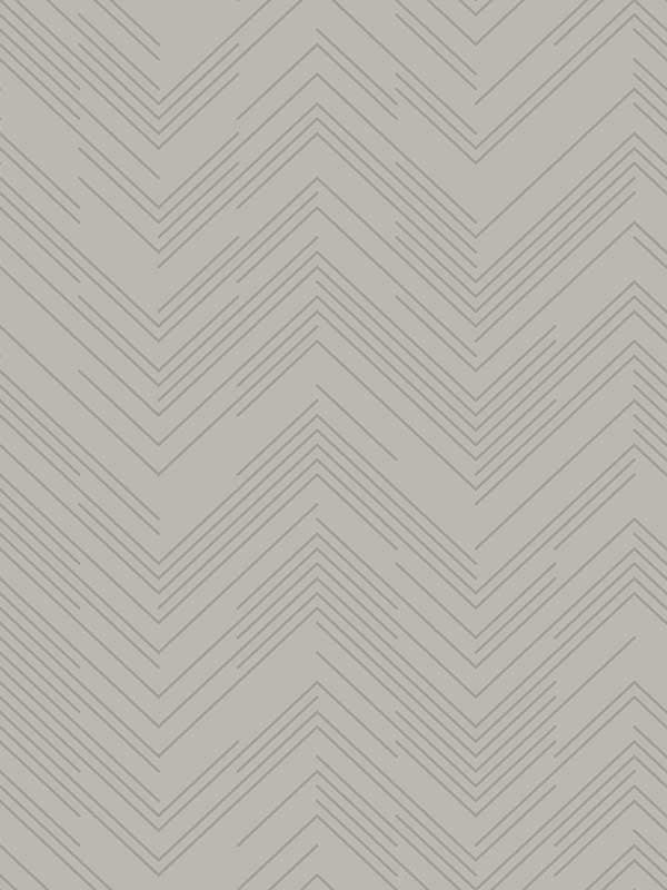 Polished Chevron wallpaper in taupe and silver color - pattern number MD7227 - by Antonina Vella in the Modern Metals Second Edition collection