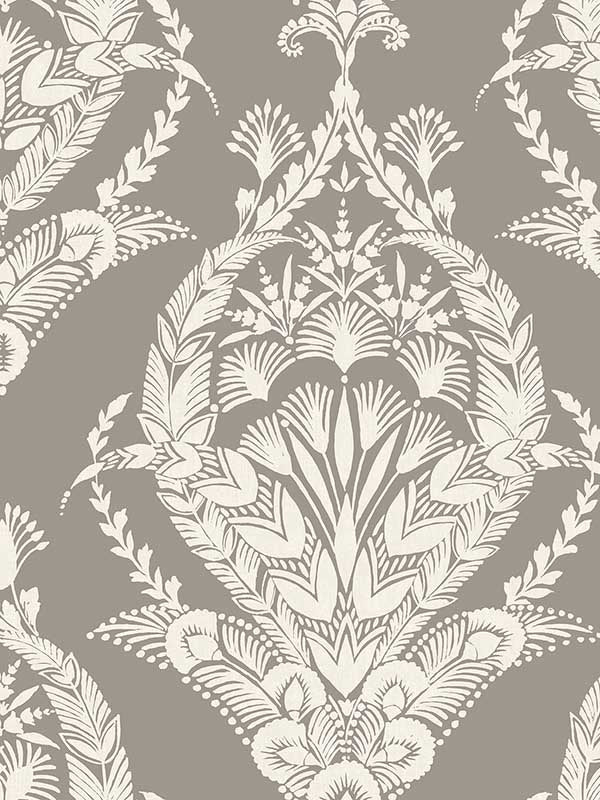 Arlie Botanical Damask fabric in grey color - pattern number 4120-26816 - by A Street Prints in the Middleton collection
