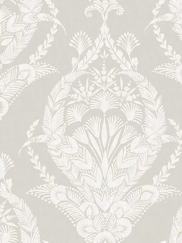 Arlie Botanical Damask fabric in light grey color - pattern number 4120-26818 - by A Street Prints in the Middleton collection