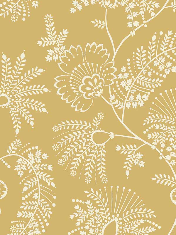 Maeve Jacobean Trail wallpaper in mustard color - pattern number 4120-26826 - by A Street Prints in the Middleton collection