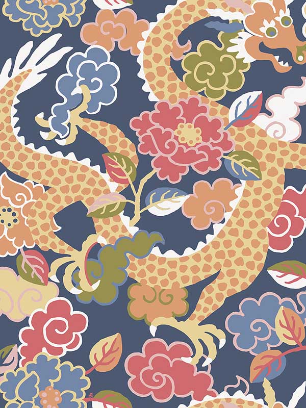 Yanci Dragon wallpaper in orange color - pattern number 4120-72007 - by A Street Prints in the Middleton collection