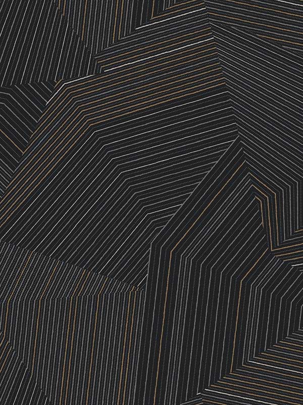 Dotted Maze fabric in black color - pattern number OI0614 - by York in the New Origins collection