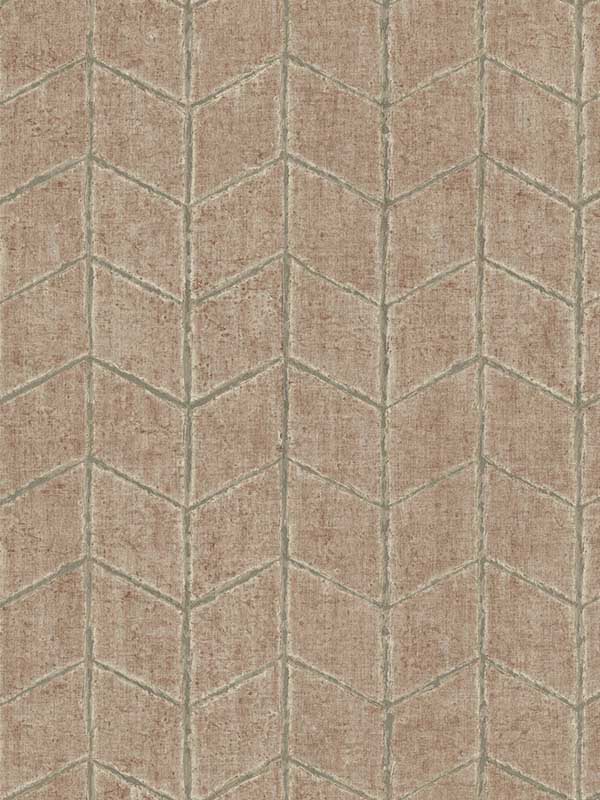 Flatiron Geometric fabric in brick color - pattern number OI0646 - by York in the New Origins collection