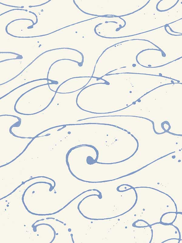 Kuroshio Ocean Wave fabric in light blue color - pattern number 4071-71005 - by Chesapeake in the Blue Heron collection