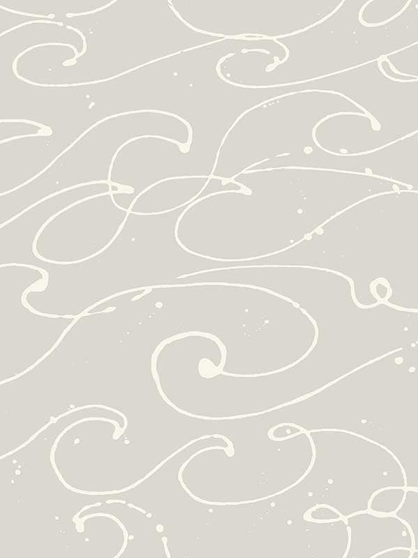Kuroshio Ocean Wave fabric in taupe color - pattern number 4071-71007 - by Chesapeake in the Blue Heron collection