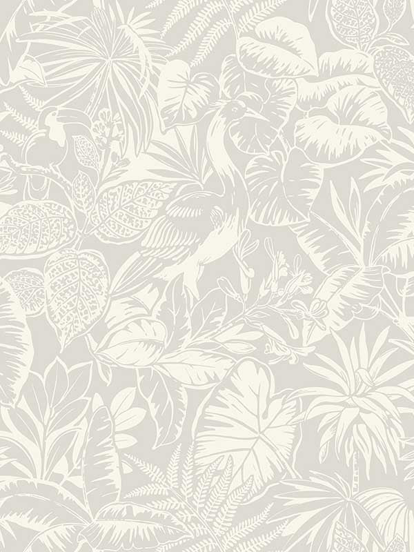 Corcovado Jungle Jamboree fabric in grey color - pattern number 4071-71011 - by Chesapeake in the Blue Heron collection