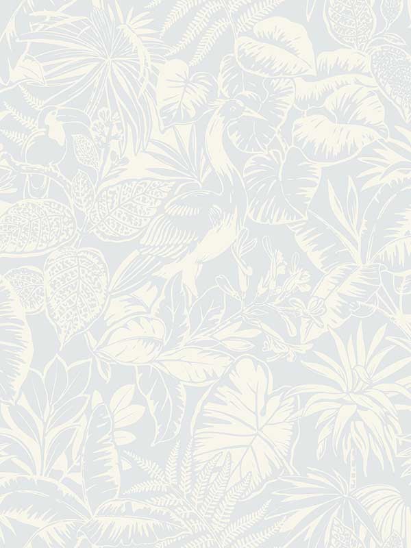 Corcovado Jungle Jamboree fabric in light blue color - pattern number 4071-71012 - by Chesapeake in the Blue Heron collection