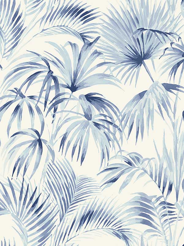Manaus Palm Frond fabric in blue color - pattern number 4071-71016 - by Chesapeake in the Blue Heron collection