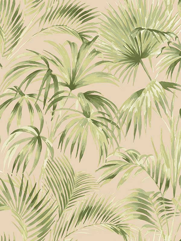 Manaus Palm Frond fabric in peach color - pattern number 4071-71017 - by Chesapeake in the Blue Heron collection
