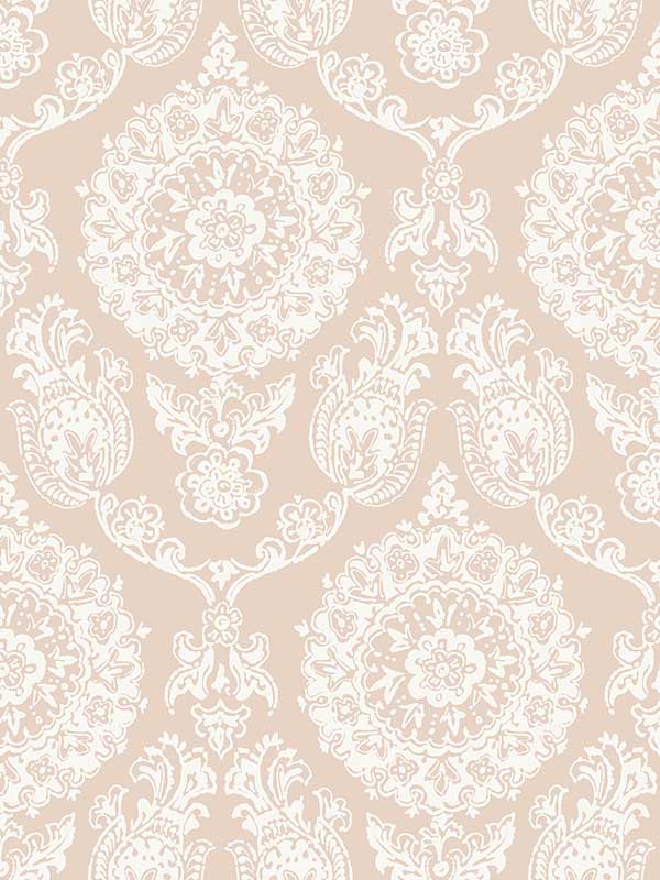 Helm Damask Floral Medallion fabric in blush color - pattern number 4071-71022 - by Chesapeake in the Blue Heron collection
