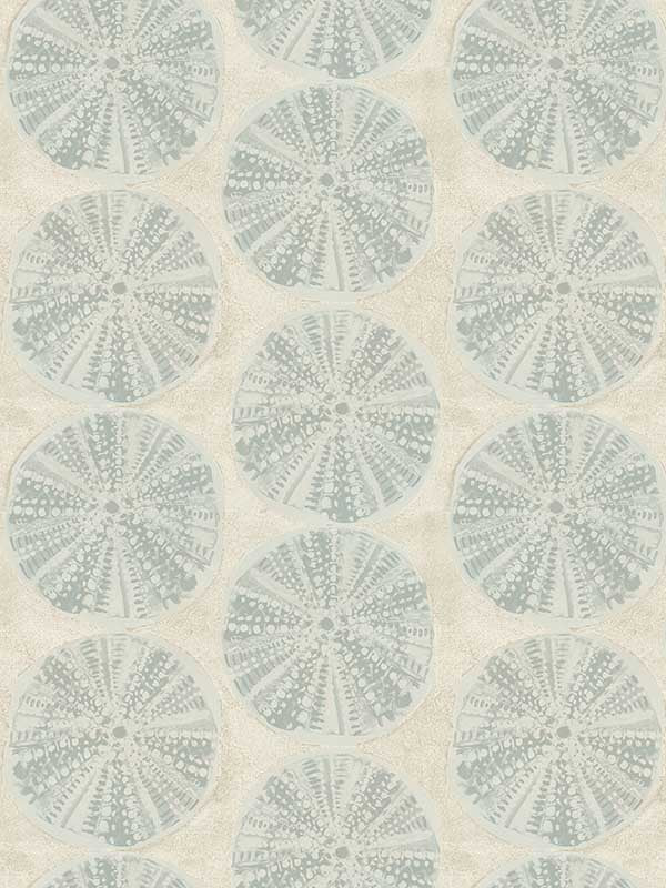 Biscuit Sand Dollar fabric in aqua color - pattern number 4071-71028 - by Chesapeake in the Blue Heron collection