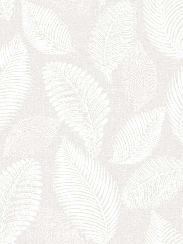 Tossed Leaves fabric in cool linen color - pattern number EW10000 - by Seabrook in the White Heron collection