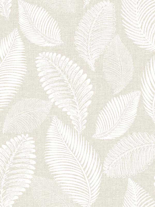 Tossed Leaves fabric in warm sand color - pattern number EW10005 - by Seabrook in the White Heron collection