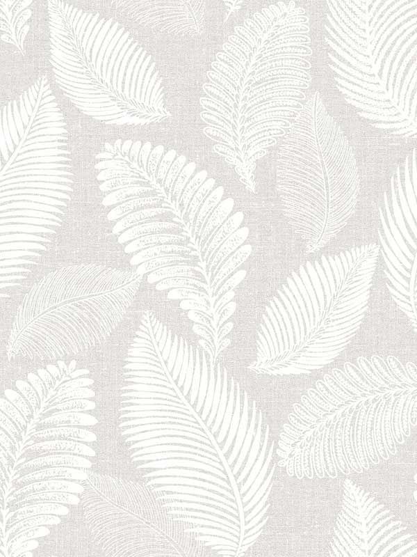 Tossed Leaves fabric in dove greige color - pattern number EW10007 - by Seabrook in the White Heron collection
