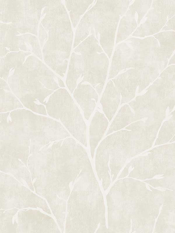 Avena Branches fabric in soft cream color - pattern number EW10205 - by Seabrook in the White Heron collection