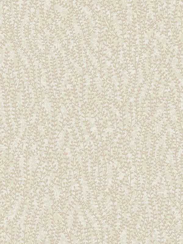 Seaweed Beaded Branches fabric in organic silk color - pattern number EW10607 - by Seabrook in the White Heron collection