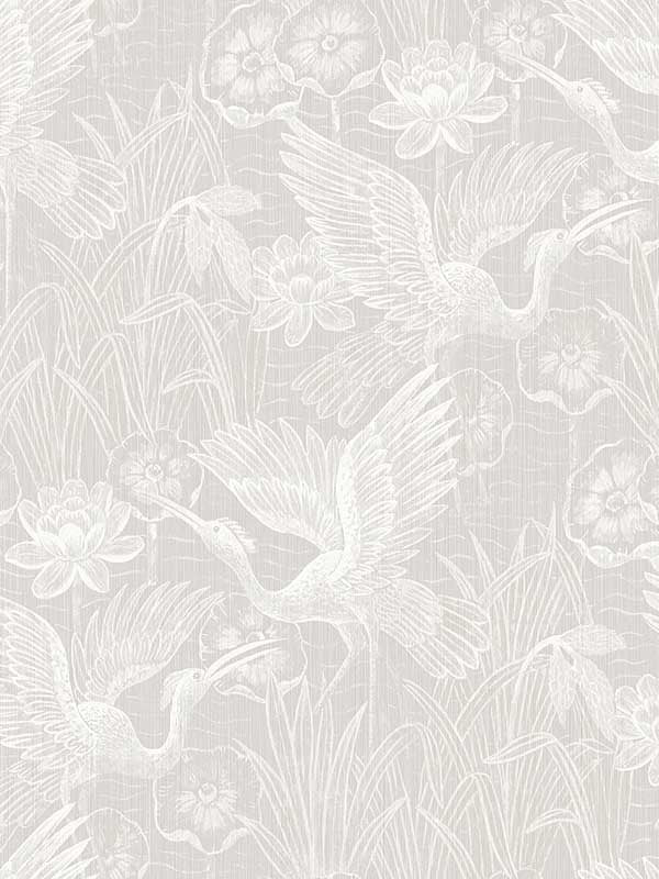 White Heron Floral wallpaper in heron neutral color - pattern number EW11500 - by Seabrook in the White Heron collection