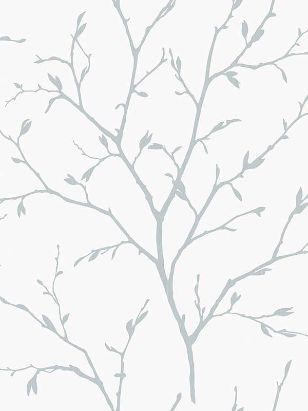 Branching Out wallpaper in slate blue color - pattern number EW11802 - by Seabrook in the White Heron collection