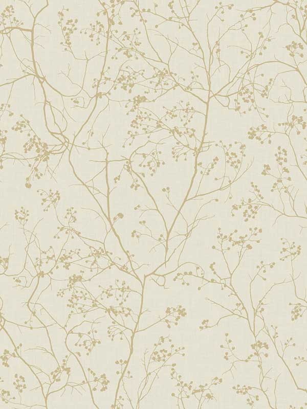 Luminous Branches wallpaper in cream and gold color - pattern number DD3812 - by York in the Inspired by Color Shimmering Finishes collection