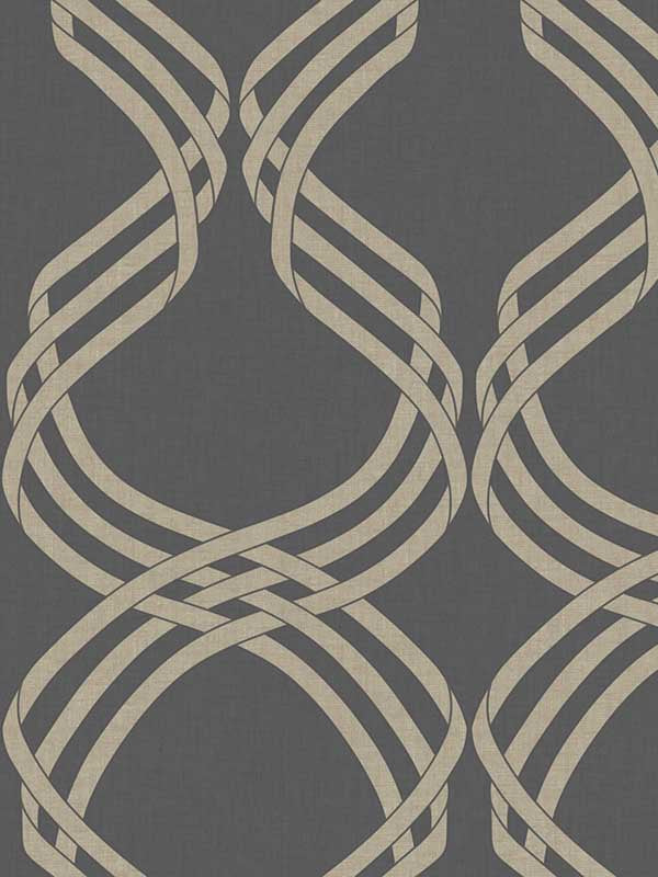 Dante Ribbon fabric in charcoal metallic color - pattern number NV5568 - by York in the Inspired by Color Shimmering Finishes collection