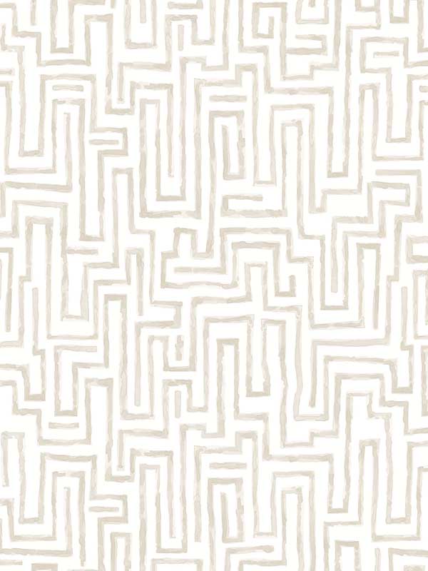 Ramble Geometric fabric in taupe color - pattern number 4121-26955 - by A Street Prints in the Mylos collection