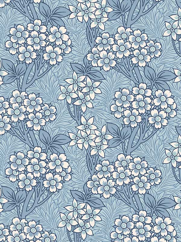 Floral Vine fabric in sky blue color - pattern number ET12022 - by Seabrook in the Legacy Prints collection