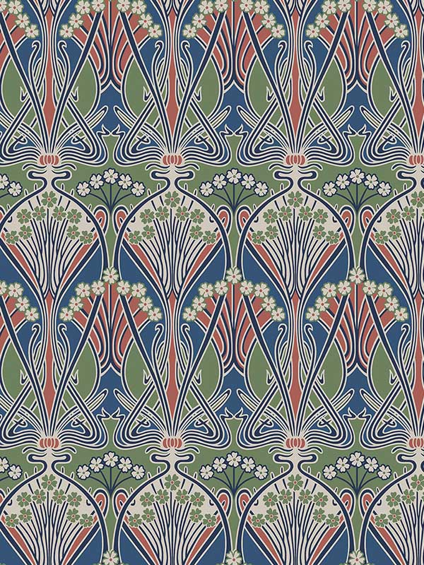 Dragonfly Damask wallpaper in mauve and sage color - pattern number ET12412 - by Seabrook in the Legacy Prints collection