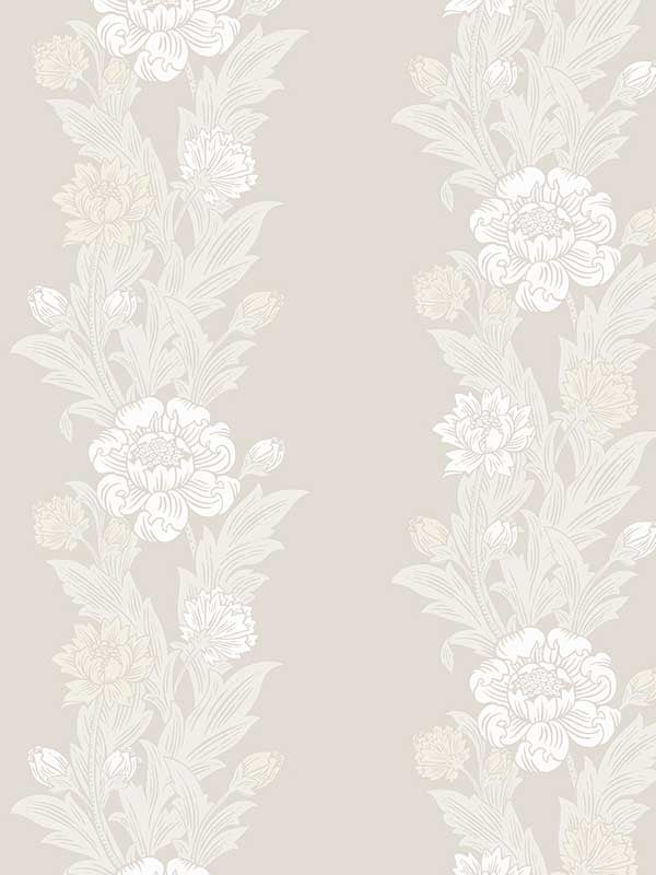 Blooming Stripe wallpaper in swiss coffee color - pattern number ET12705 - by Seabrook in the Legacy Prints collection