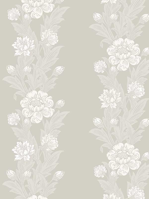 Blooming Stripe wallpaper in metallic pearl color - pattern number ET12708 - by Seabrook in the Legacy Prints collection