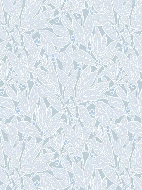 Leaf and Berry fabric in powder blue color - pattern number ET12802 - by Seabrook in the Legacy Prints collection