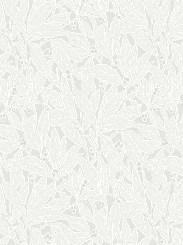 Leaf and Berry fabric in dove and metallic pearl color - pattern number ET12805 - by Seabrook in the Legacy Prints collection