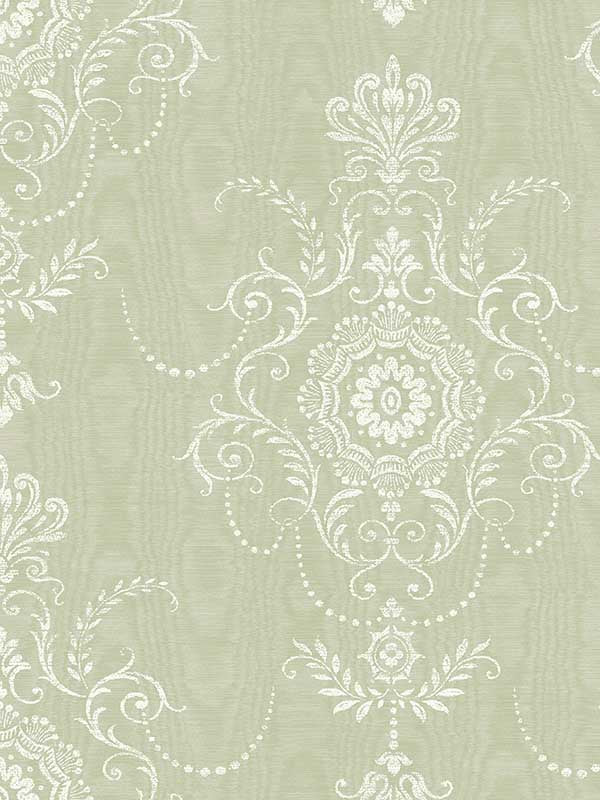 Colette Cameo fabric in washed green color - pattern number FC60304 - by Seabrook in the French Country collection