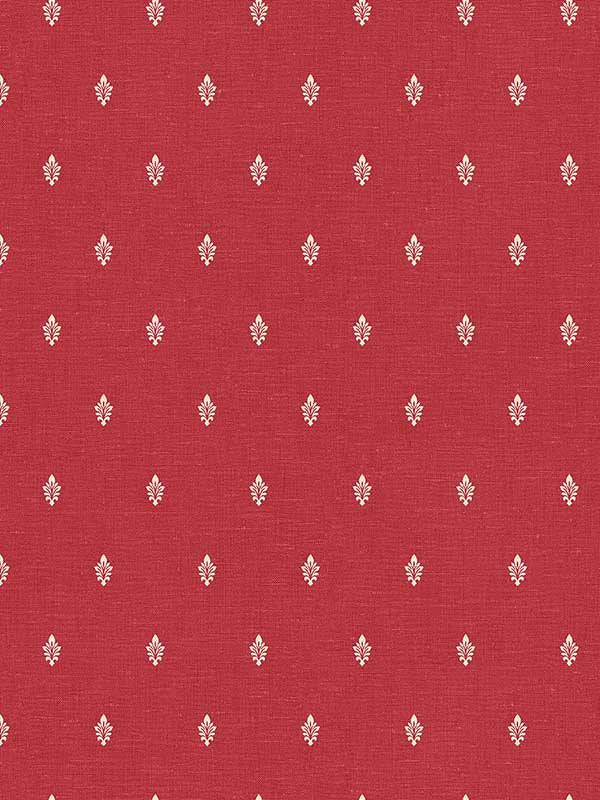 Petite Feuille Sprig fabric in antique ruby color - pattern number FC60601 - by Seabrook in the French Country collection