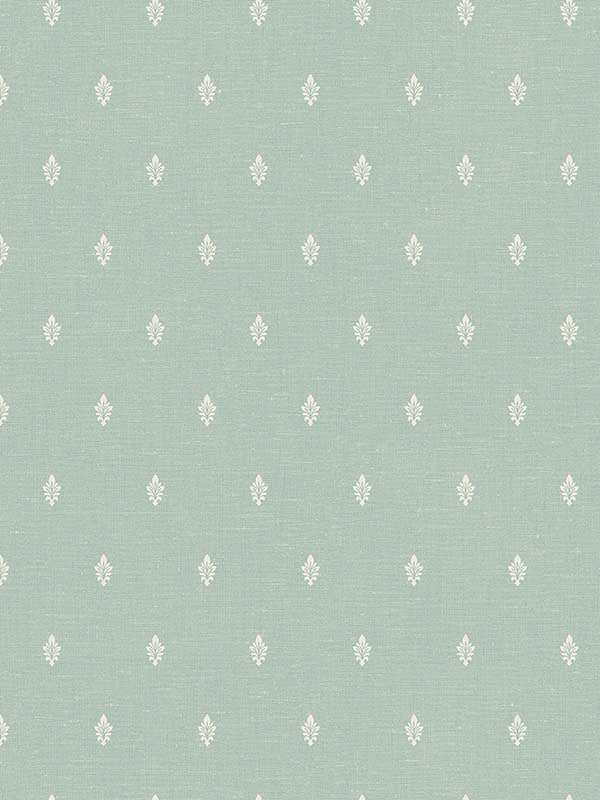 Petite Feuille Sprig fabric in minty meadow color - pattern number FC60612 - by Seabrook in the French Country collection