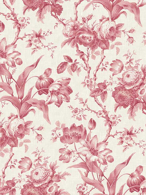 En Rose fabric in cranberry color - pattern number FC61201 - by Seabrook in the French Country collection