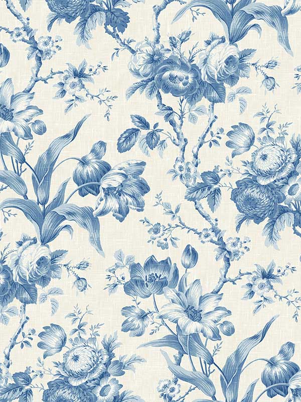 En Rose fabric in blue bell color - pattern number FC61202 - by Seabrook in the French Country collection