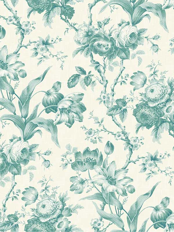En Rose fabric in minty meadow color - pattern number FC61214 - by Seabrook in the French Country collection