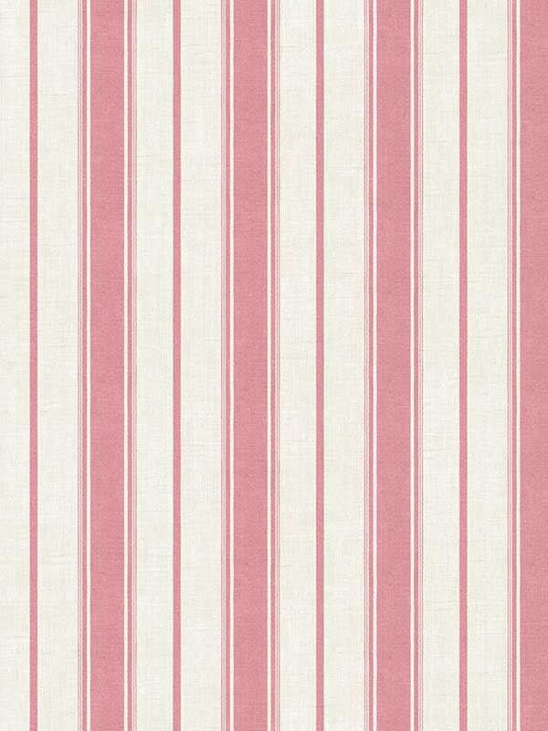 Eliott Linen Stripe wallpaper in cranberry color - pattern number FC61501 - by Seabrook in the French Country collection
