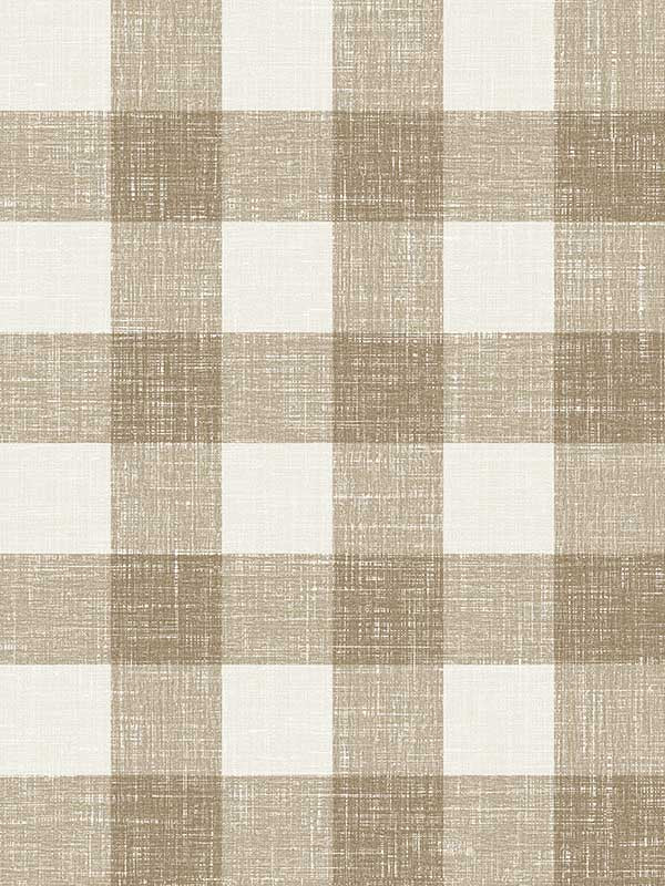 Bebe Gingham fabric in driftwood color - pattern number FC62306 - by Seabrook in the French Country collection