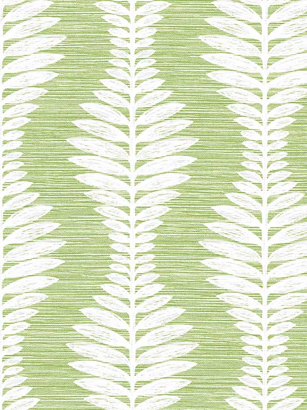 Carina Leaf Ogee wallpaper in greenery color - pattern number LN40504 - by Seabrook in the Lillian August Coastal Haven collection