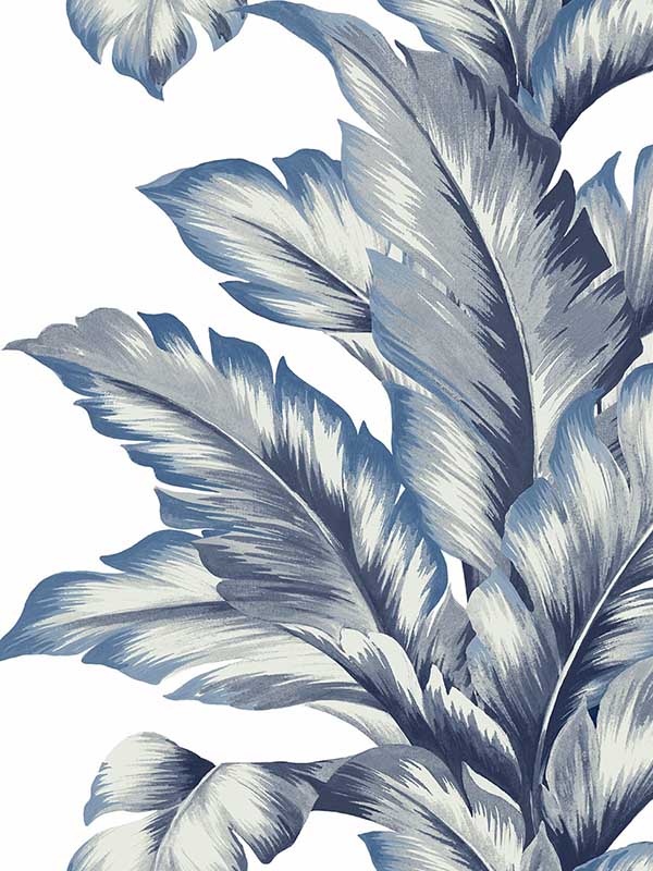 Banana Springs wallpaper in coastal blue color - pattern number LN40612 - by Seabrook in the Lillian August Coastal Haven collection