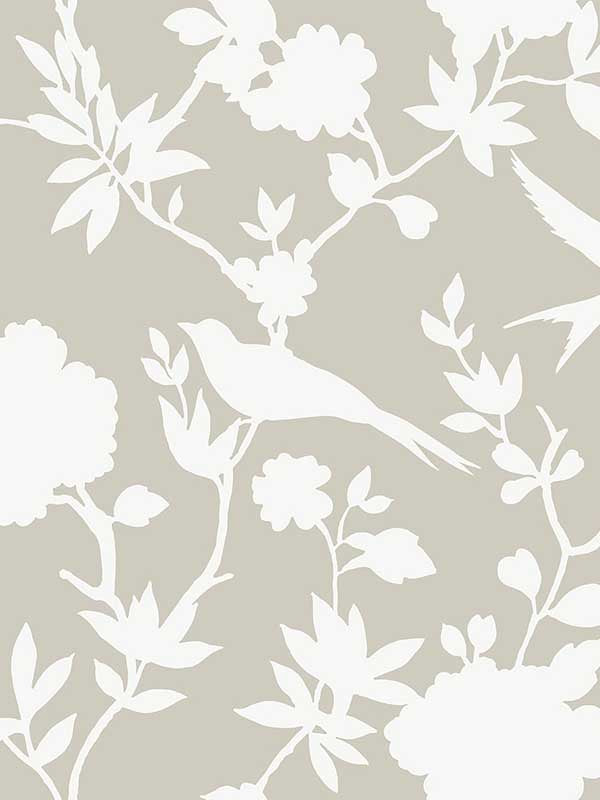 Kauai Bird Toile fabric in argos grey color - pattern number LN40907 - by Seabrook in the Lillian August Coastal Haven collection