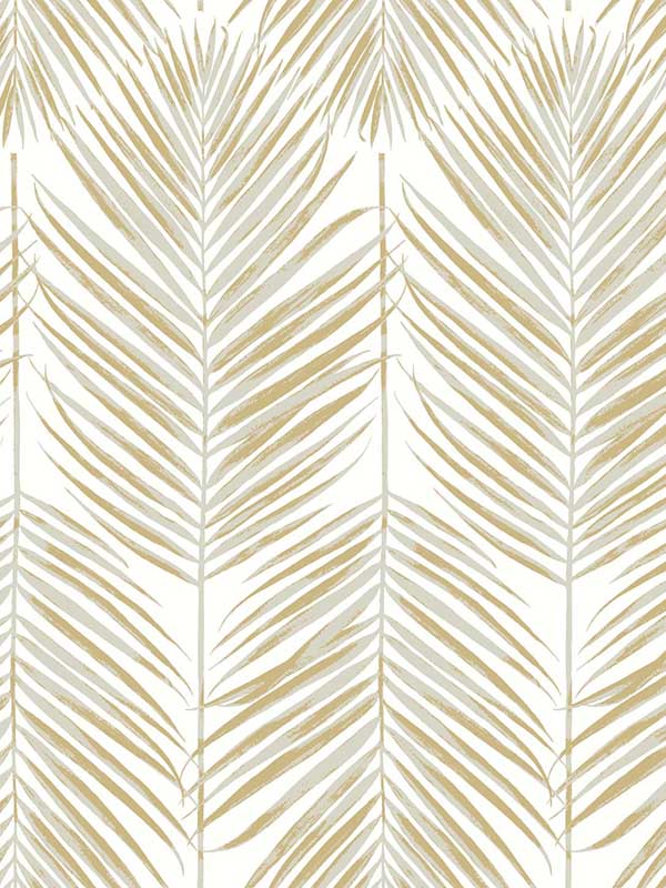 Marina Palm fabric in silver and gold color - pattern number ET10710 - by Seabrook in the Etten Gallerie Online collection