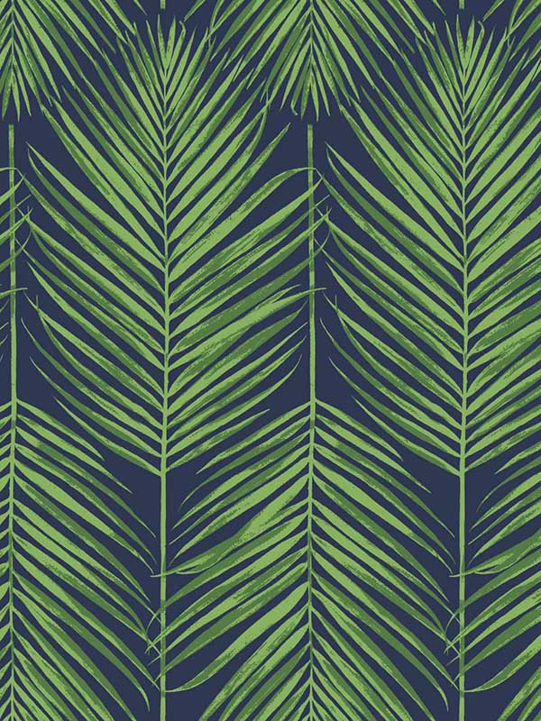 Marina Palm fabric in moss green and blue color - pattern number ET10714 - by Seabrook in the Etten Gallerie Online collection