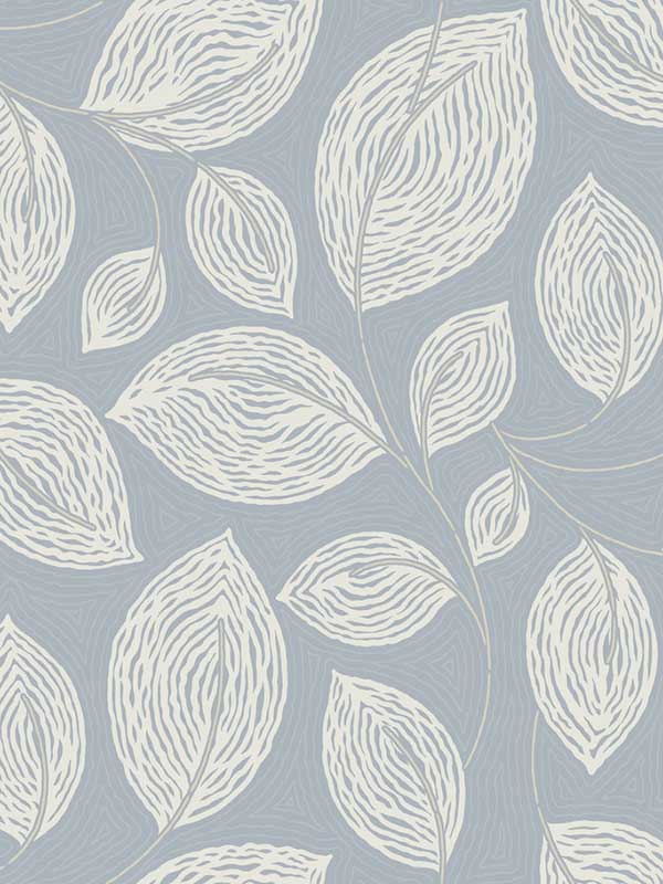 Contoured Leaves fabric in indigo blue color - pattern number EV3925 - by Candice Olson in the Casual Elegance collection