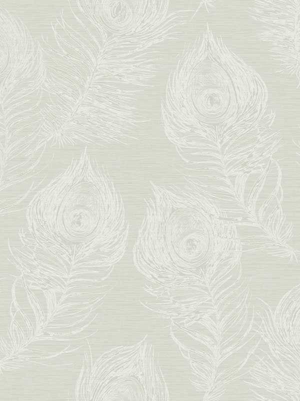 Regal Peacock fabric in white color - pattern number EV3944 - by Candice Olson in the Casual Elegance collection