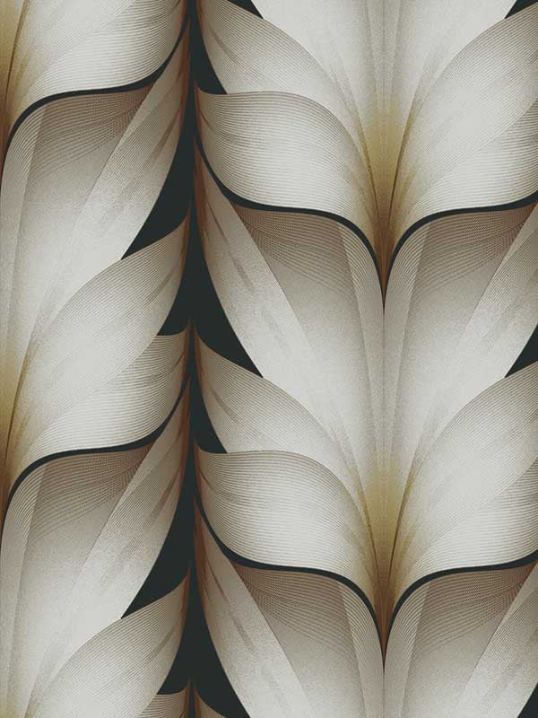 Lotus Light Stripe wallpaper in black color - pattern number EV3954 - by Candice Olson in the Casual Elegance collection