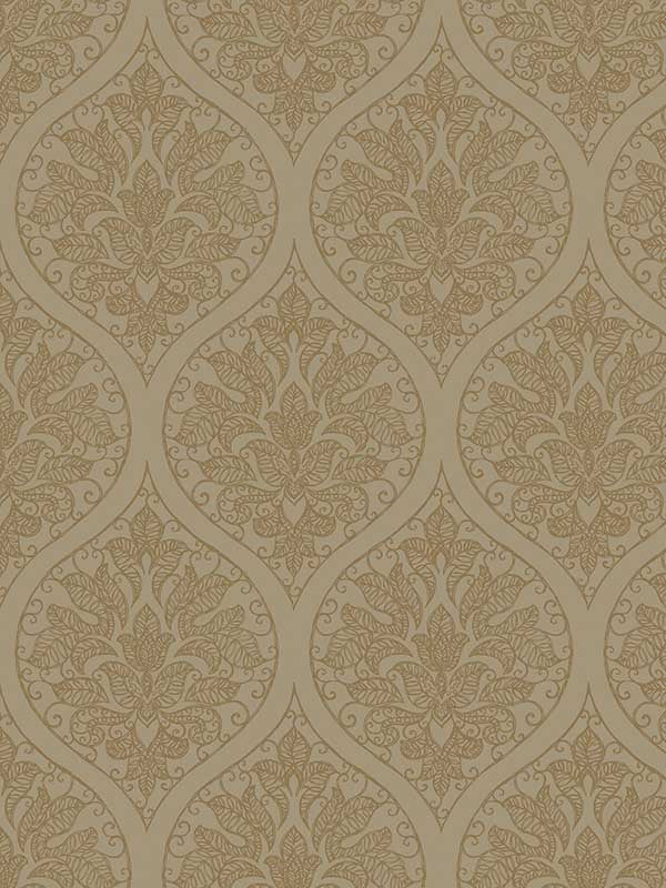 Emporium Ogee fabric in gold color - pattern number 7006 - by Galerie in the Emporium collection